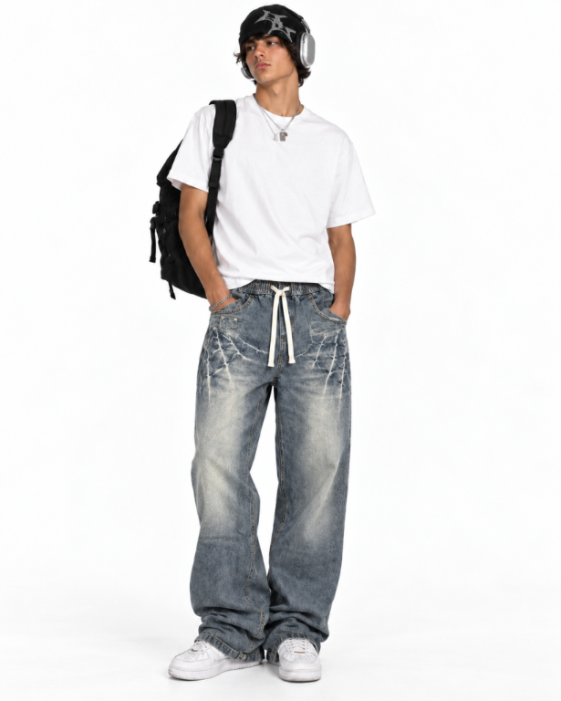 Cracked Wash jeans